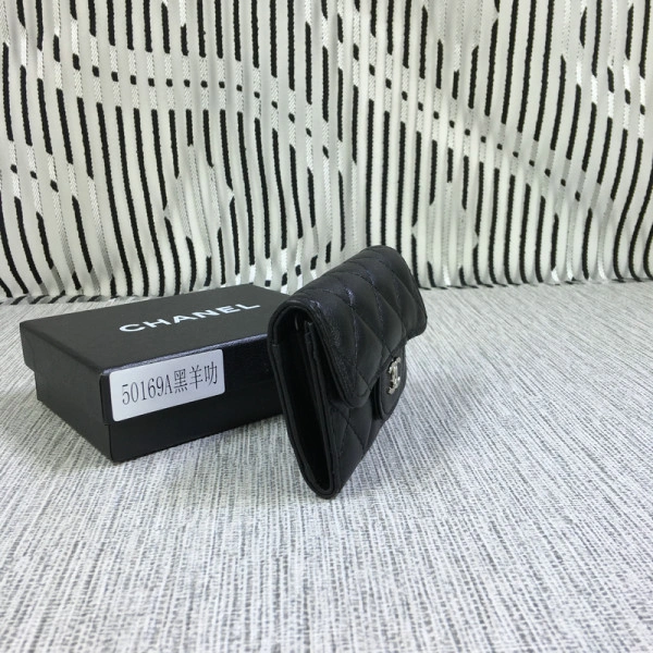 CHANEL Lambskin Wallet Gold Silver Hardare TopPick 1842 - Image 6