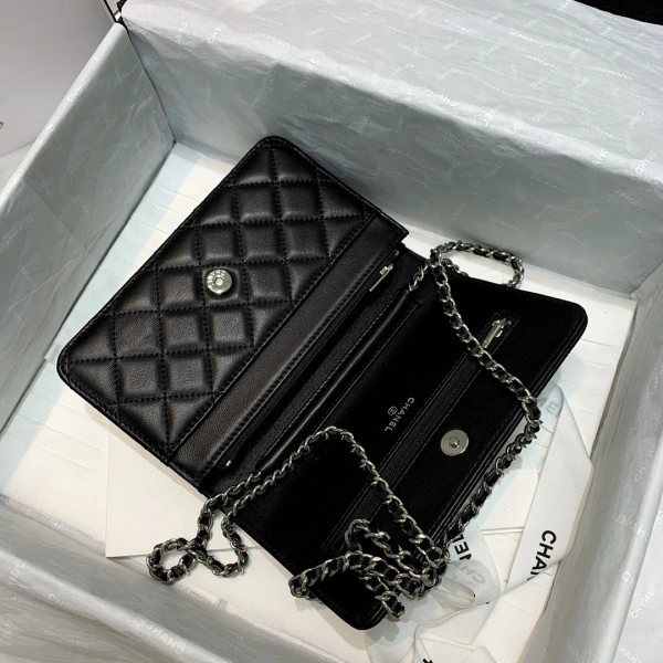 Trendy CHANEL CHAIN WALLET LAMBSKIN NEW EDITION 1345 - Image 10