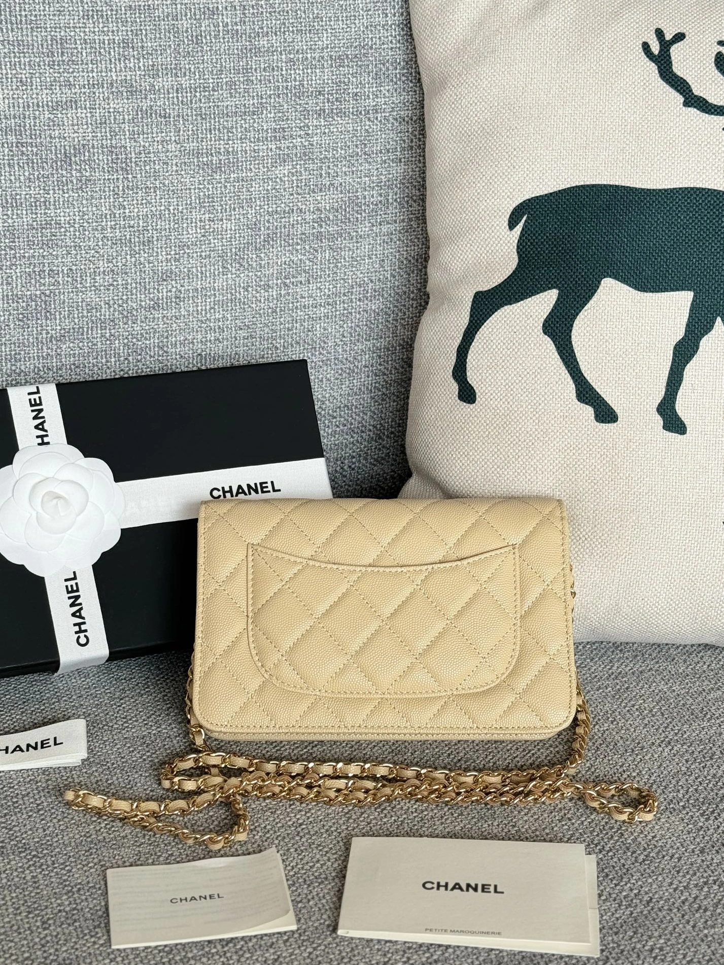 Chanel AAA Quality Messenger Bags In Gold For Women Trendy 3118