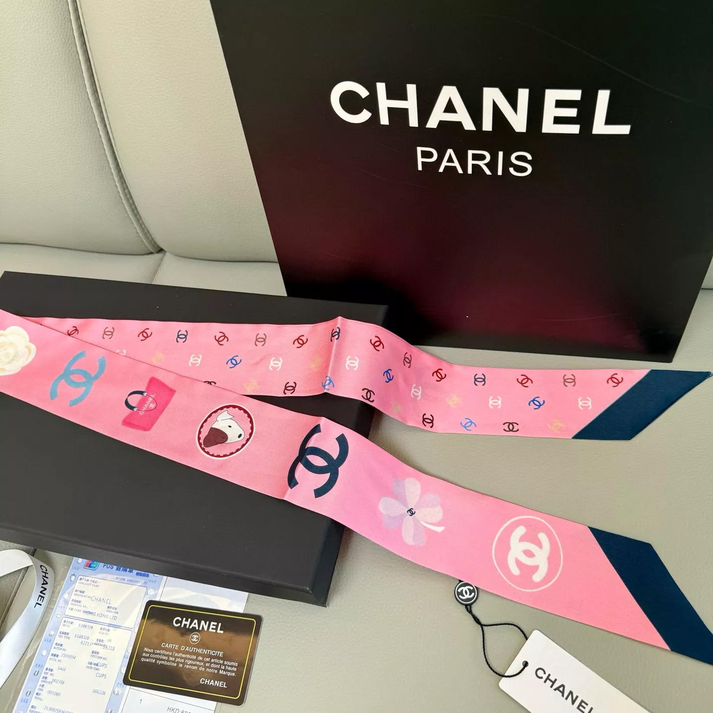 Chanel Silk Scarf Breathable 9468