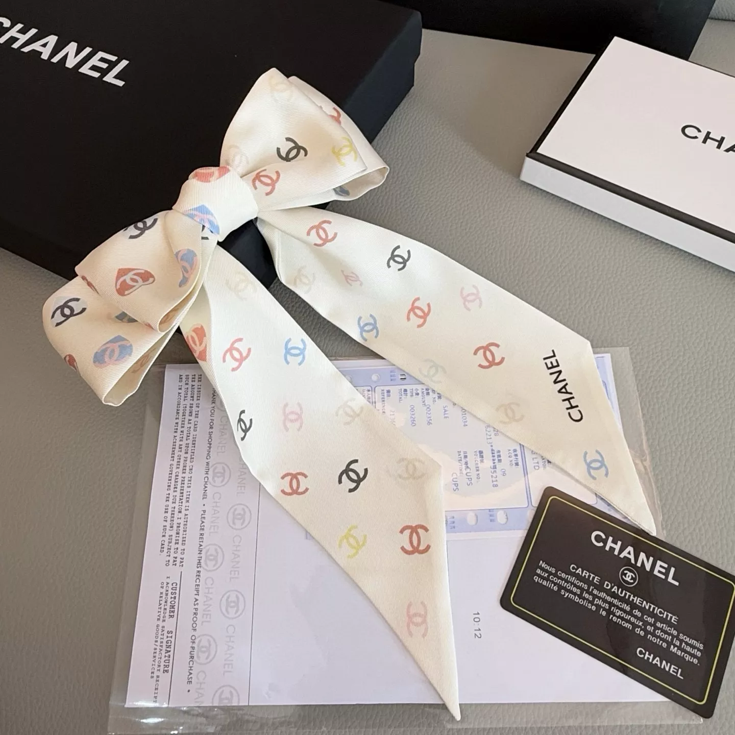 Chanel Silk Scarf Elegant 4144 - Image 3