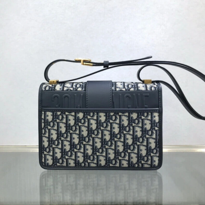 24 x 17 x Christian Dior 30 Montaigne Bag Blue Oblique Jacquard - Image 5