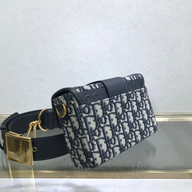 17.5 x 11 Christian Dior 30 Montaigne Box Bag Blue Oblique Jacquard - Image 6