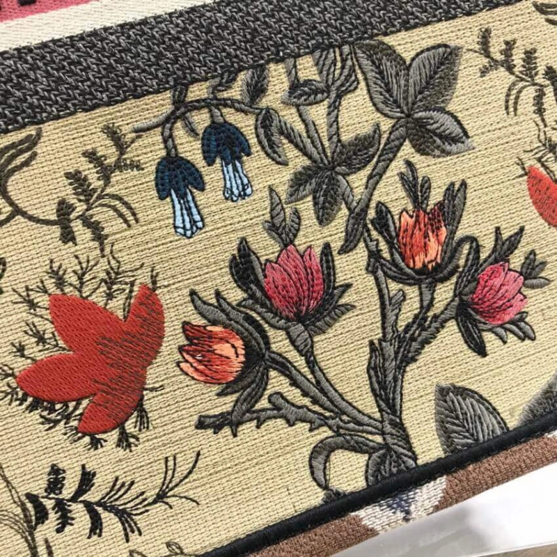 'Christia Christian Dior Book Tote Broderie Flowers Multicolore - Image 6