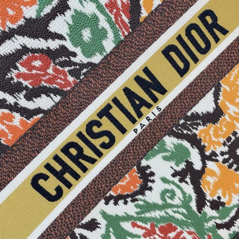 Can be ca Christian Dior Book Tote Yellow Multicolor Dior Paisley Embroidery - Image 7
