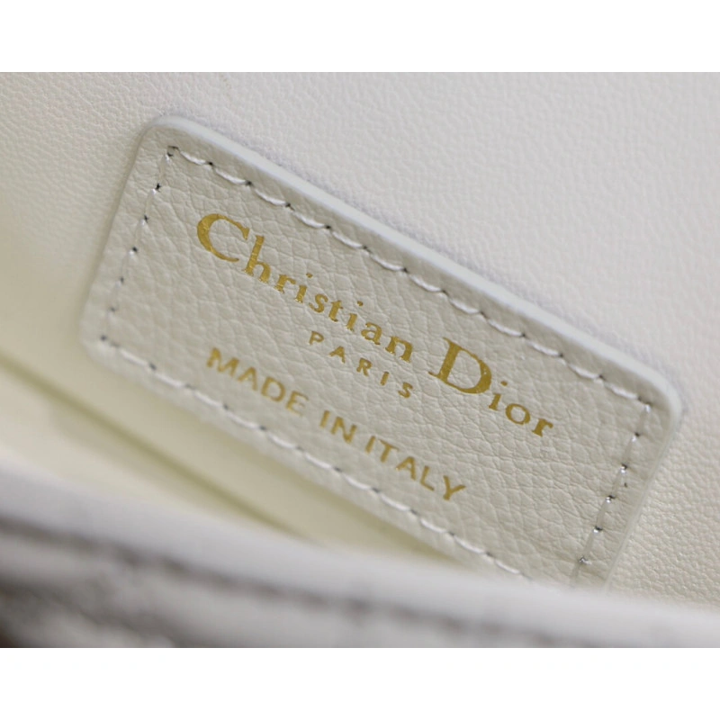 The Dior C Christian Dior Micro Caro Bag White Supple Cannage Calfskin - Image 9