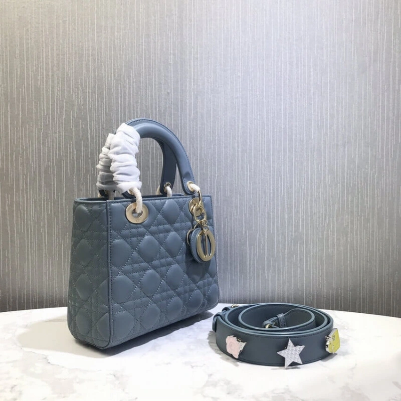 The Lady D Christian Dior My Lady Dior Bag Blue Cannage Lambskin - Image 4