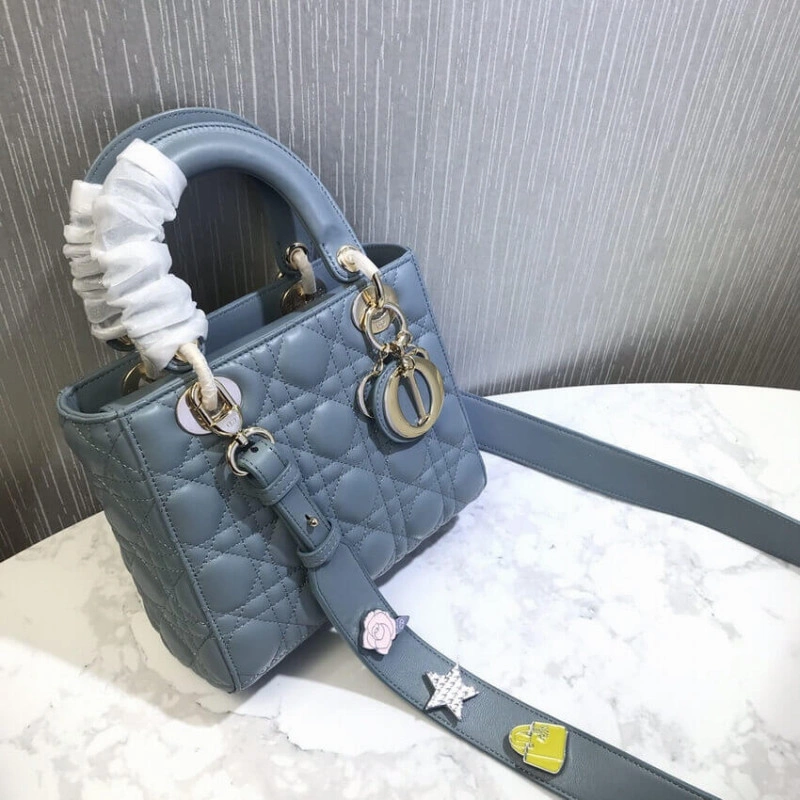 The Lady D Christian Dior My Lady Dior Bag Blue Cannage Lambskin - Image 5