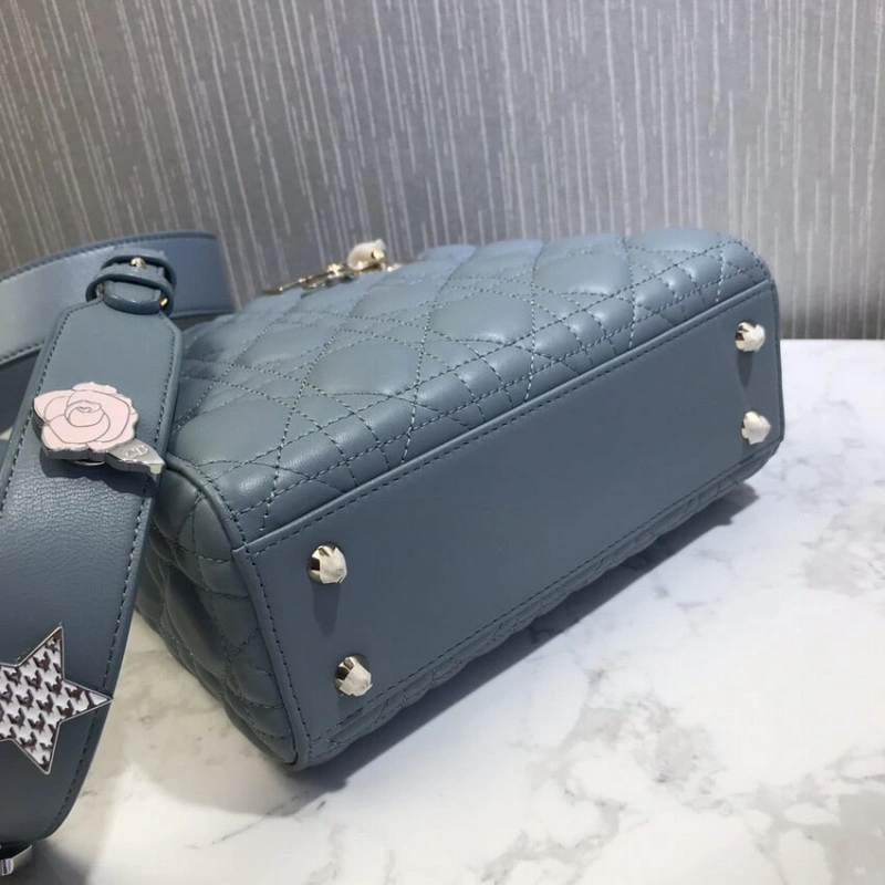 The Lady D Christian Dior My Lady Dior Bag Blue Cannage Lambskin - Image 9