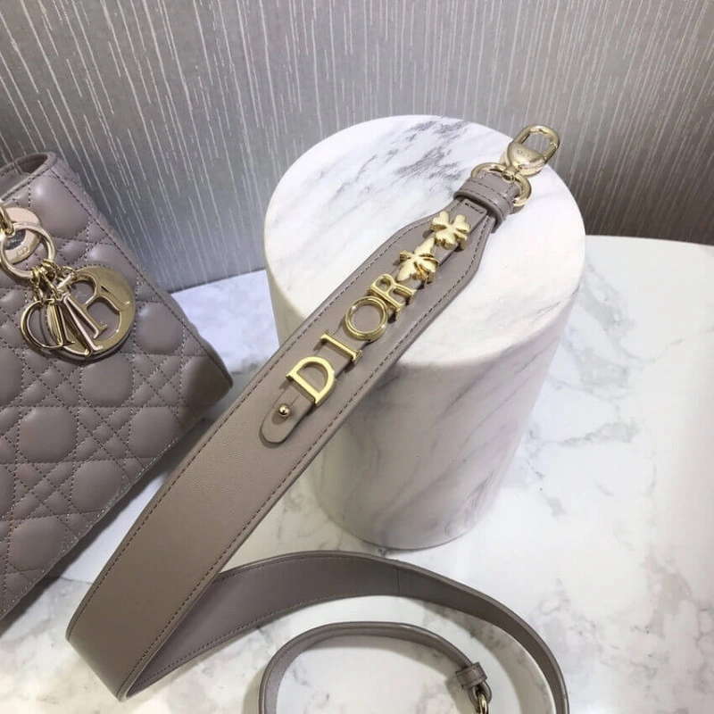 Wide, adj Christian Dior My Lady Dior Bag Steel Gray Cannage Lambskin - Image 5