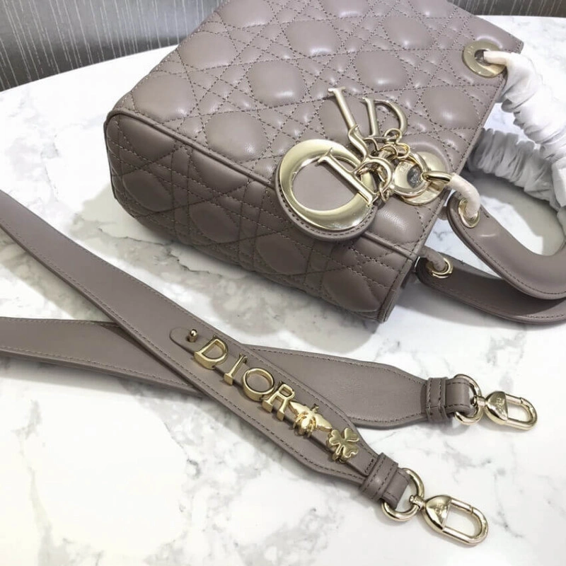 Wide, adj Christian Dior My Lady Dior Bag Steel Gray Cannage Lambskin - Image 6