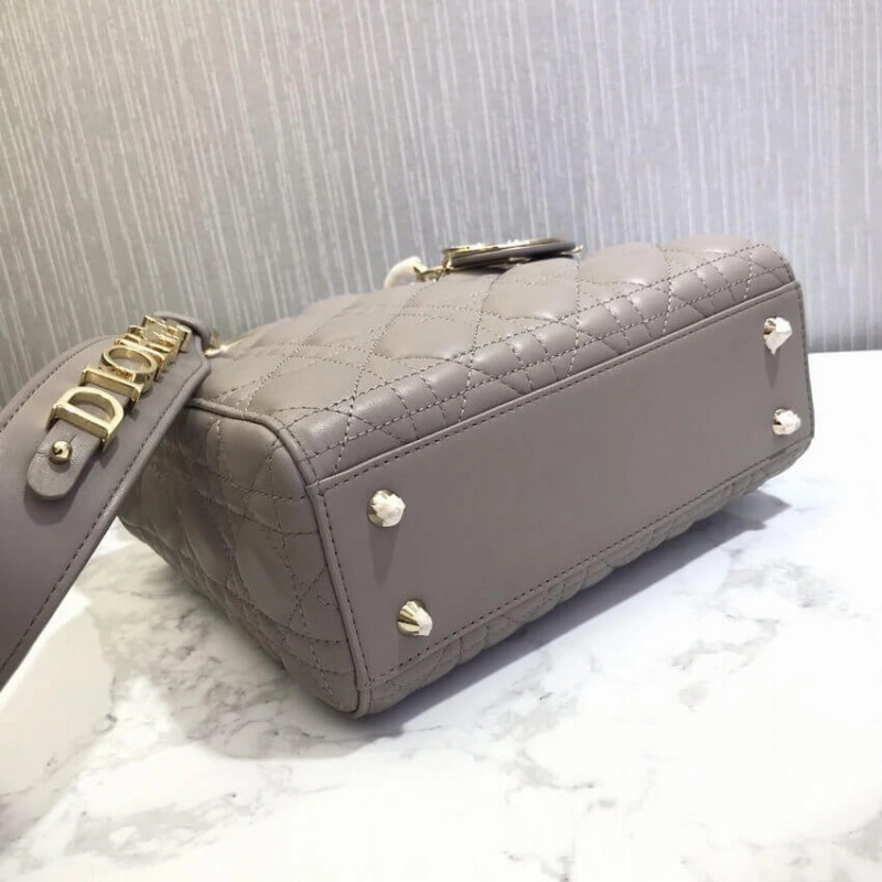 Wide, adj Christian Dior My Lady Dior Bag Steel Gray Cannage Lambskin - Image 7