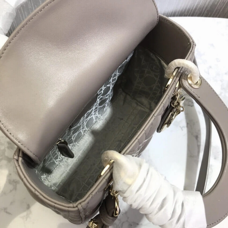 Wide, adj Christian Dior My Lady Dior Bag Steel Gray Cannage Lambskin - Image 8