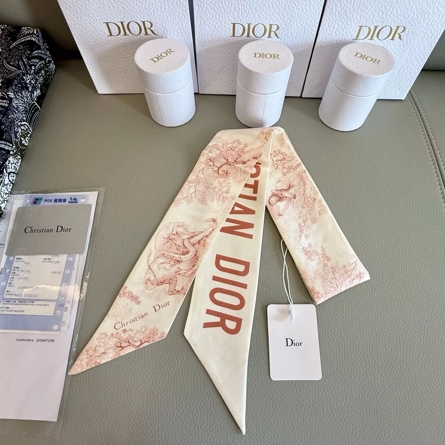 Christian Dior Silk Scarf Elegant 6291