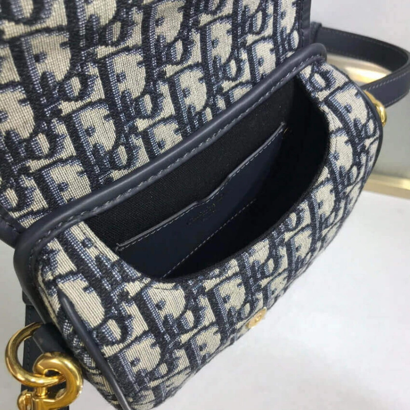 Adjustabl Christian Dior Small Bobby Bag Blue Oblique Jacquard - Image 12