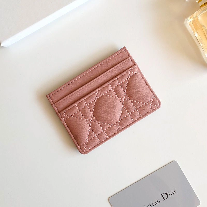 Comfortable 1654 Dior Card Holder Cannage Calfskin Pink - Image 3