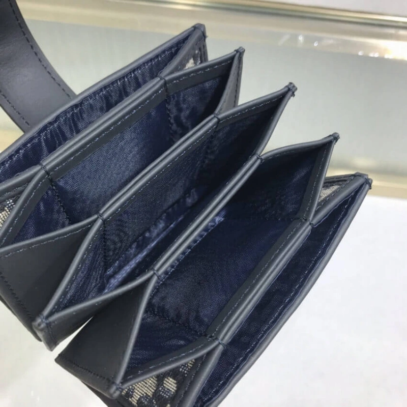 The 30 Mon Dior 30 Montaigne 5-Gusset Card Holder Blue Oblique Jacquard - Image 7