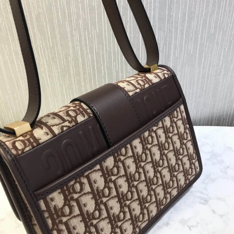 Adjustabl Dior 30 Montaigne Chain Bag Burgundy Oblique Jacquard - Image 6