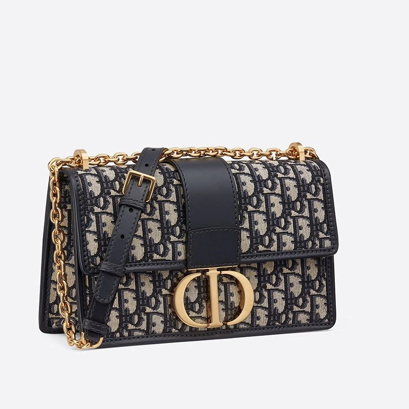 Dior 30 Montaigne Chain Bag In Oblique Motif Canvas Blue AllSeason 6522 - Image 3