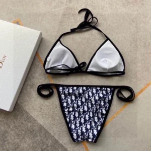 Dior Bikini Women Oblique Motif Lycra Navy Blue GoodFit 380