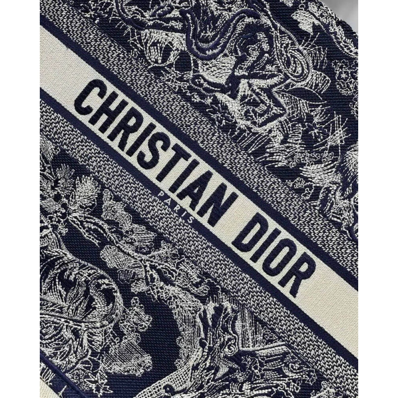 41.5 x 35 Dior Book Tote Blue Toile de Jouy Reverse Embroidery - Image 3