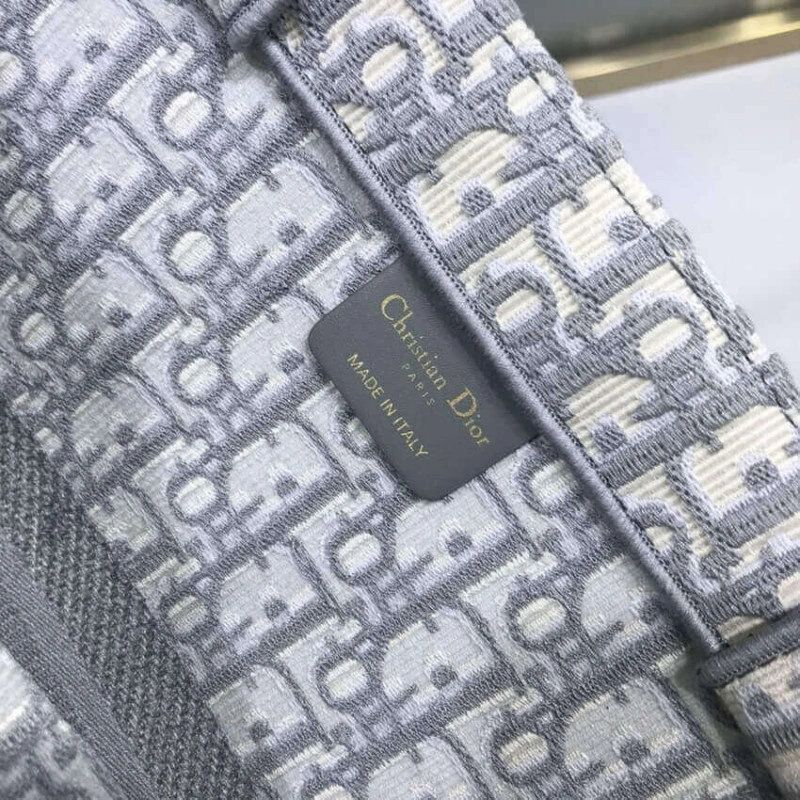 The Dior B Dior Book Tote Grey Oblique Embroidery - Image 11