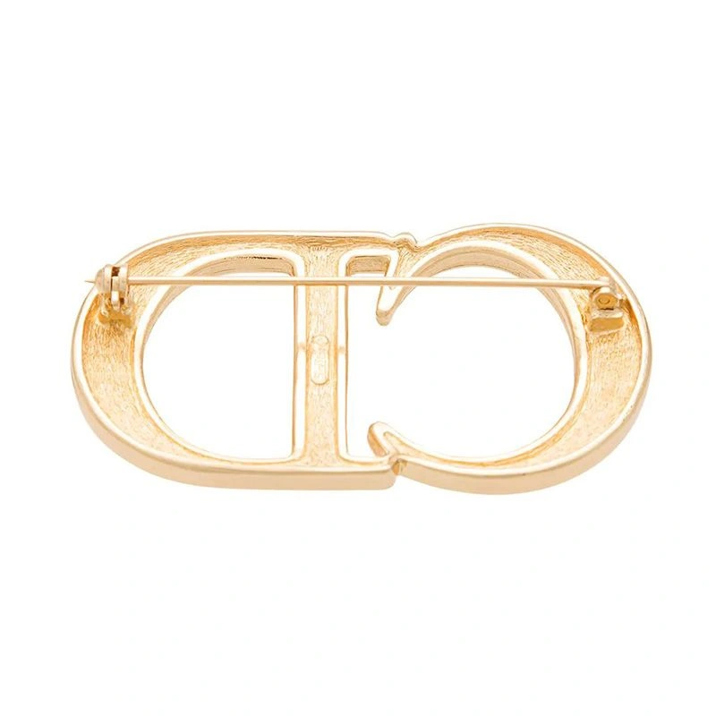 Dior CD Brooch Metal with White Crystals Gold BestValue 488 - Image 3