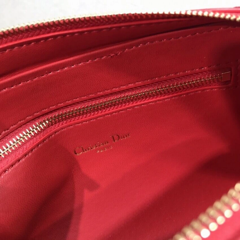 May be pa Dior Caro Double Pouch Red Supple Cannage Calfskin - Image 9
