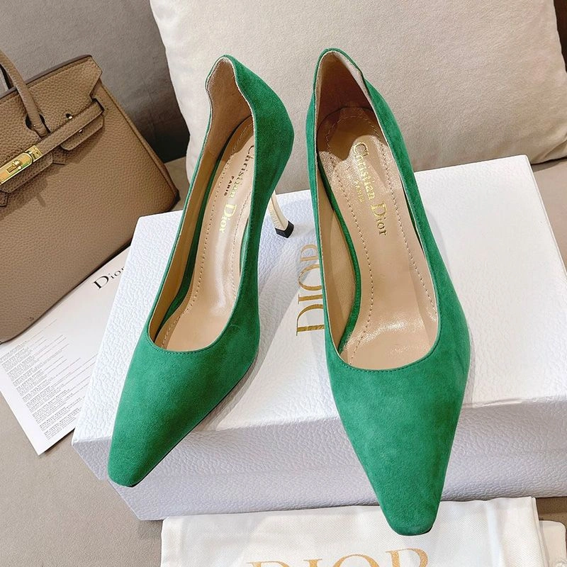 Dior D-Fame Pumps Women Suede Green NewStyle 5916 - Image 3