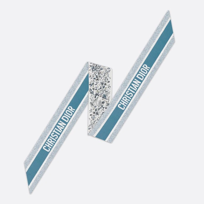 Dior Mitzah Twill In Butterfly Around the World Motif Silk Blue Comfortable 6095 - Image 3