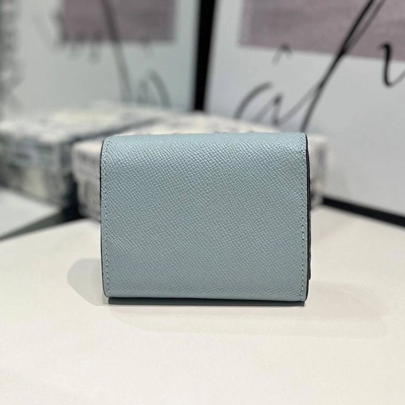 Dior Saddle Trifold Wallet In Grained Calfskin Blue EasyMatch 1242 - Image 3