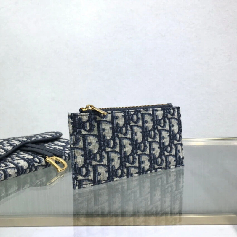 3 patch p Dior Saddle Wallet Blue Oblique Jacquard - Image 9