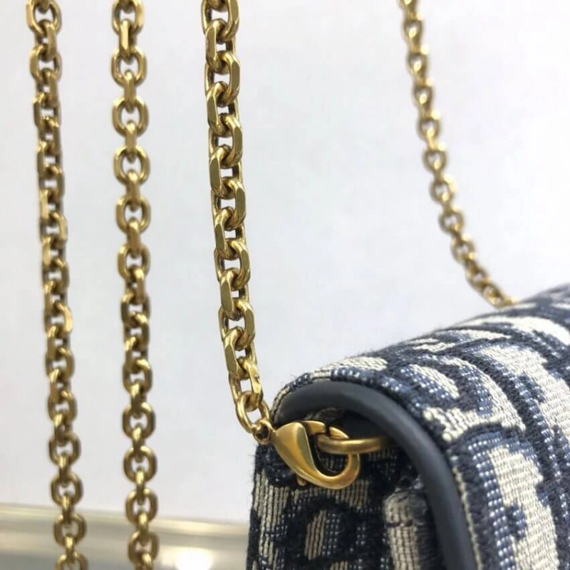 Removable Dior Vertical Saddle Pouch Blue Oblique Jacquard - Image 12