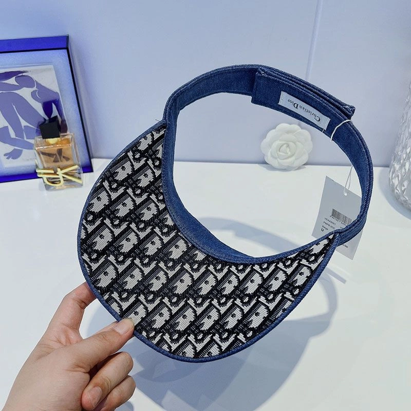 EasyMatch 8786 Christian Dior Visor D-Oblique Motif Denim Navy Blue - Image 3