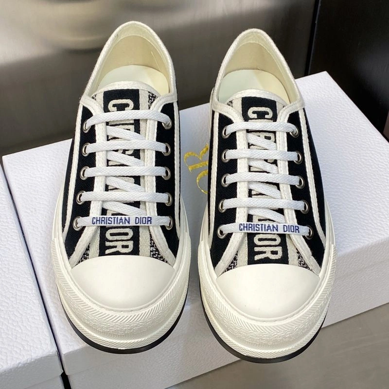 Fashionable 6230 Walk'N'Dior Platform Sneakers Unisex Canvas Black - Image 3