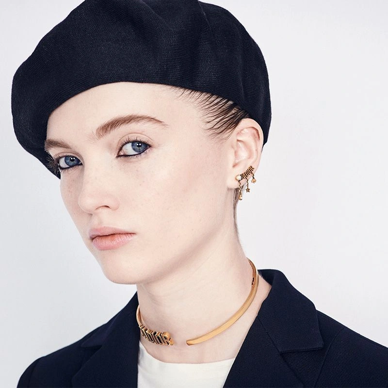 J'Adior Earrings Antique Metal Drop Charms with White Crystals Gold DailyWear 2912 - Image 3