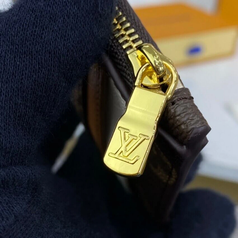 Zip closu Louis Vuitton Cute Corgi Coin Pouch Brown - Image 5