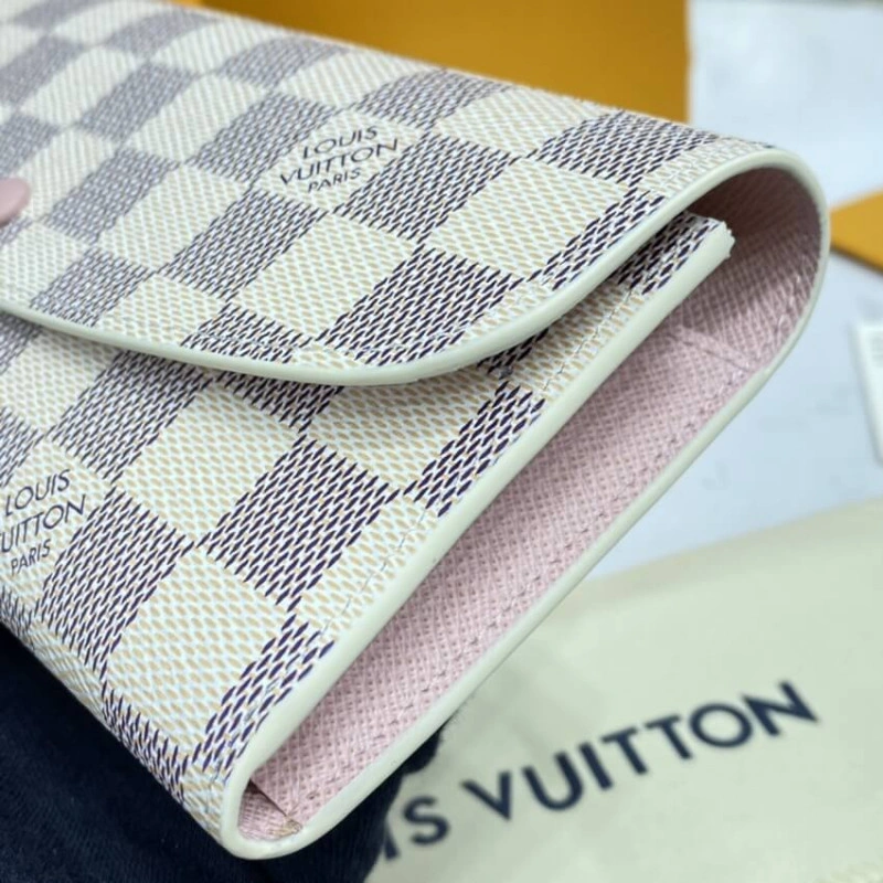 Rose Ball Louis Vuitton Damier Azur Emilie Wallet Pink - Image 5