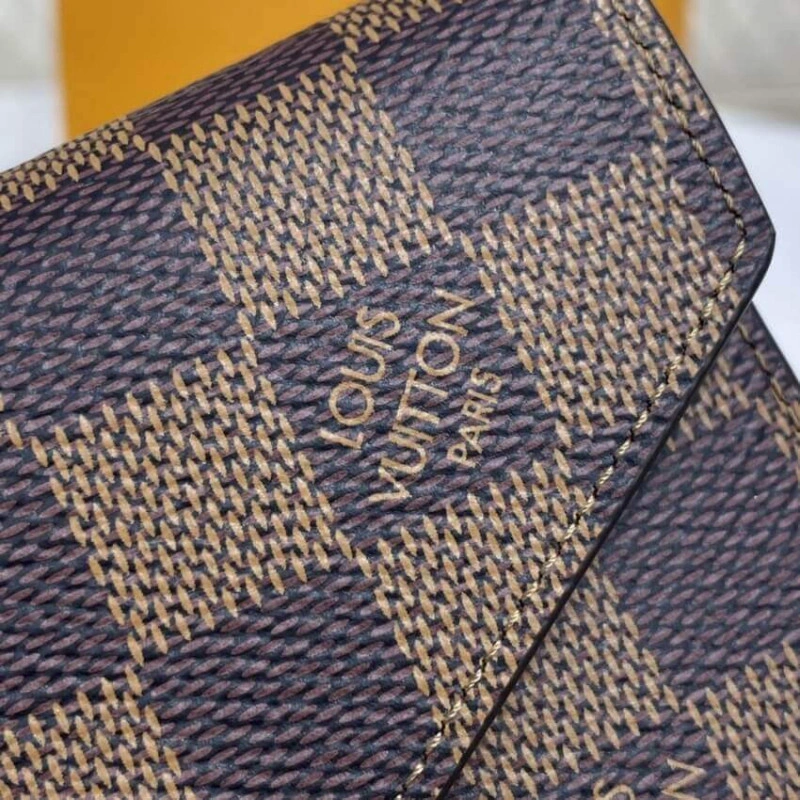 Grained c Louis Vuitton Damier Ebene Victorine Wallet Pink - Image 5