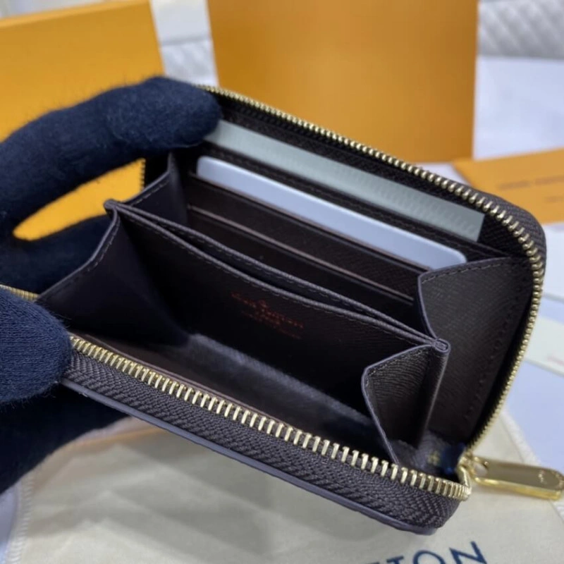 4 card sl Louis Vuitton Damier Ebene Zippy Coin Purse Brown - Image 10