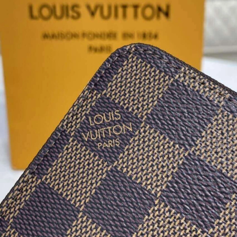 1 open co Louis Vuitton Damier Ebene Zippy Wallet Pink - Image 4