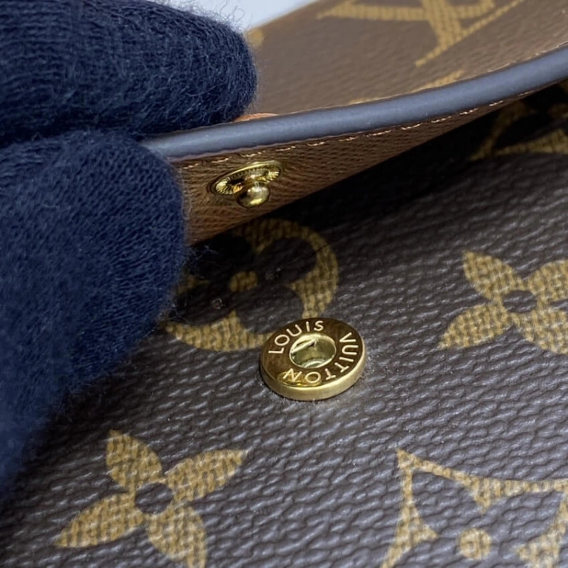 1 large g Louis Vuitton Monogram Canvas Emilie Wallet Brown - Image 8