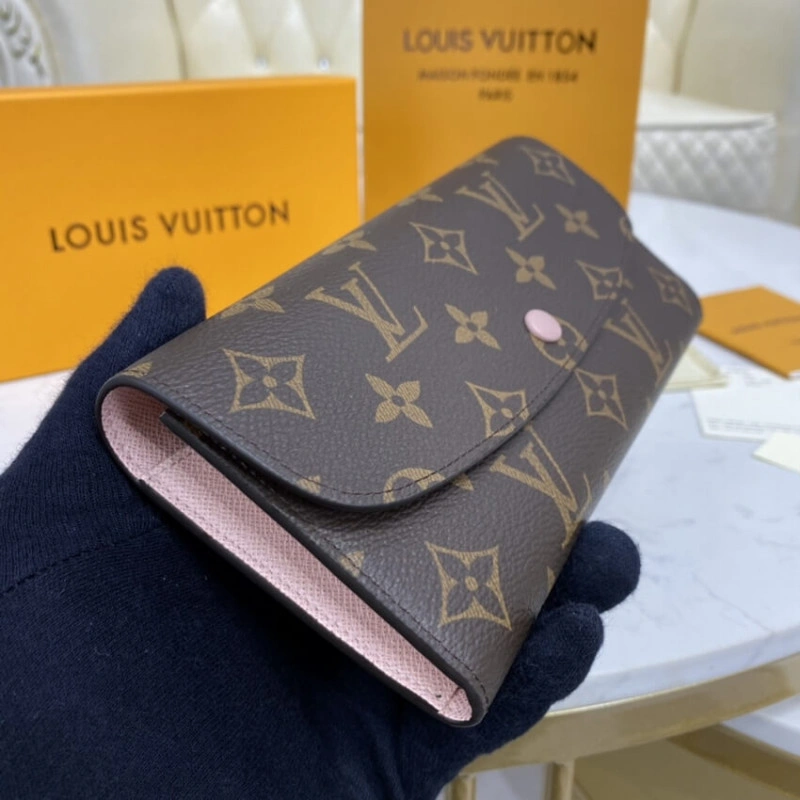 1 large g Louis Vuitton Monogram Canvas Emilie Wallet Pink - Image 3