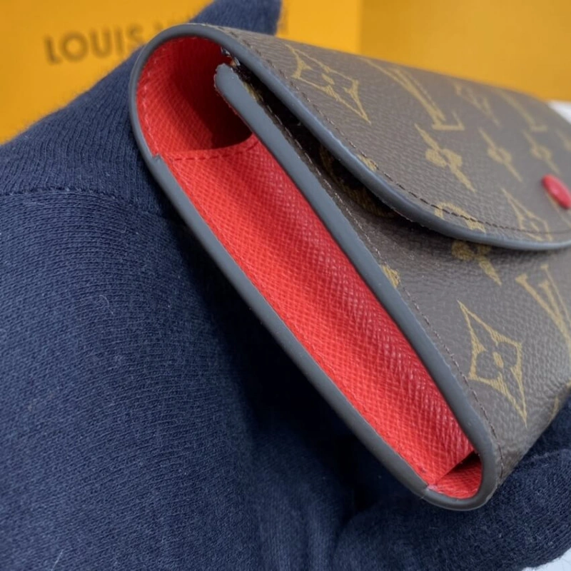 Proving th Louis Vuitton Monogram Canvas Emilie Wallet Red - Image 4