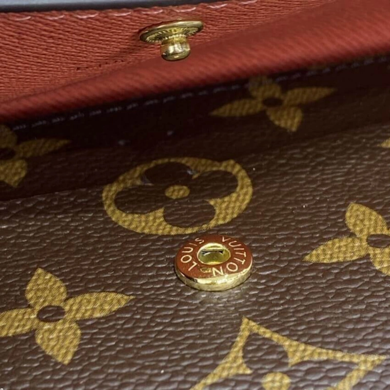 1 zipped Louis Vuitton Monogram Canvas Emilie Wallet Watermelon Red - Image 6