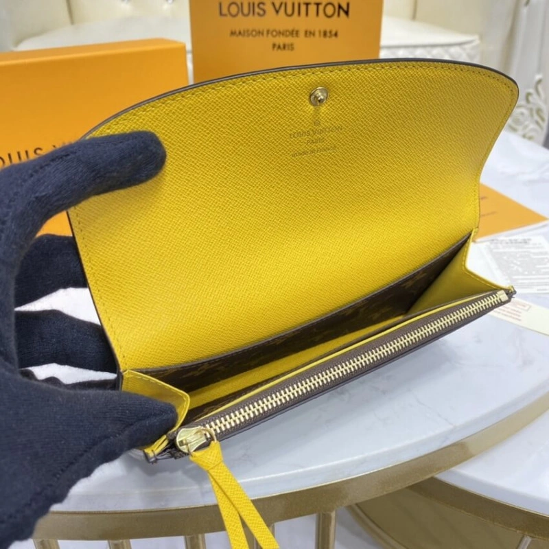 Pressstud Louis Vuitton Monogram Canvas Emilie Wallet Yellow - Image 7