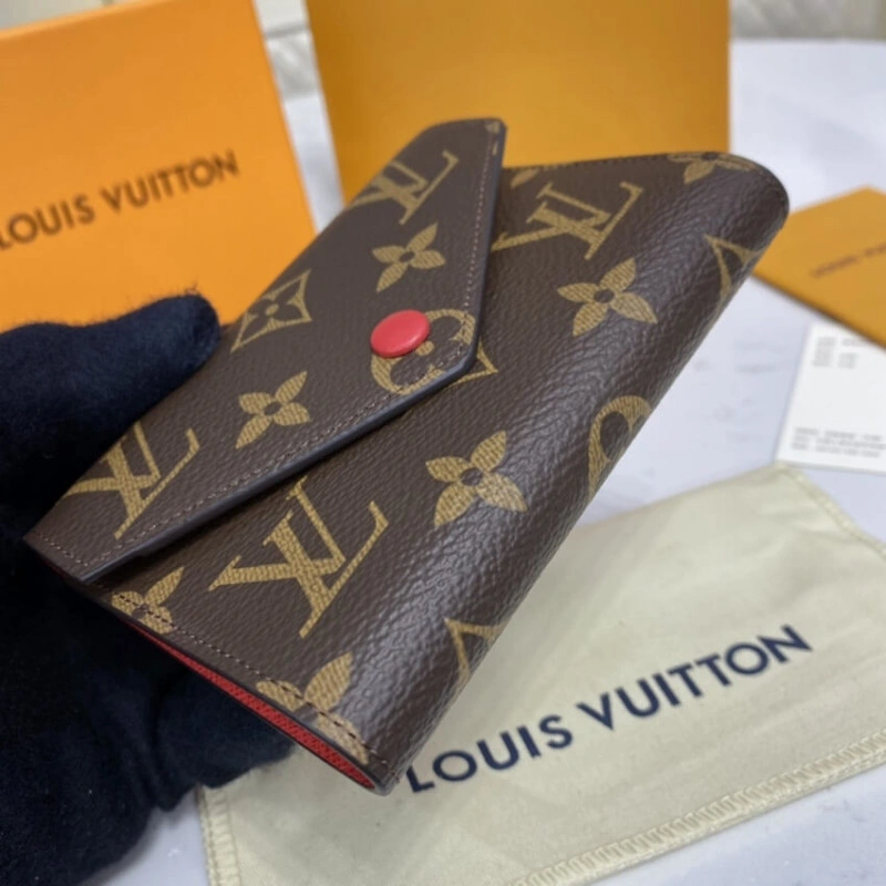 Goldcolor Louis Vuitton Monogram Canvas Victorine Wallet Red - Image 4