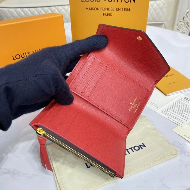 Goldcolor Louis Vuitton Monogram Canvas Victorine Wallet Red - Image 7