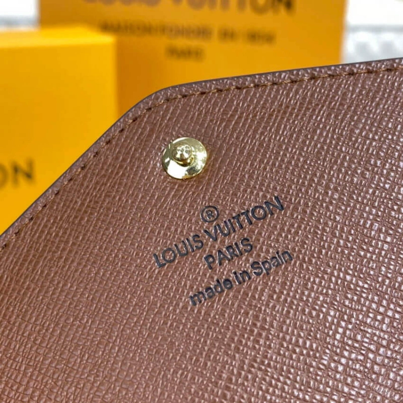 16 card s Louis Vuitton Monogram Cavas Sarah Wallet Brown - Image 9