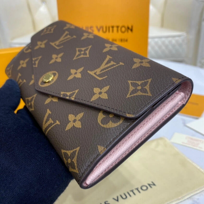 Inside fl Louis Vuitton Monogram Cavas Sarah Wallet Pink - Image 3
